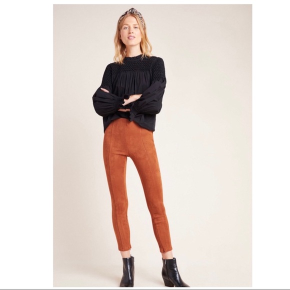 Anthropologie Faux-Suede Leggings with ankle zippers - size 27 - Picture 3 of 15